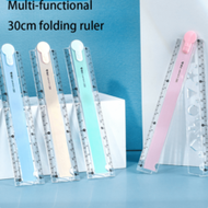 Foldable Ruler, Colorful Cute Folding Ruler, Student Ruler, Geometric Pattern Design Drawing Plastic