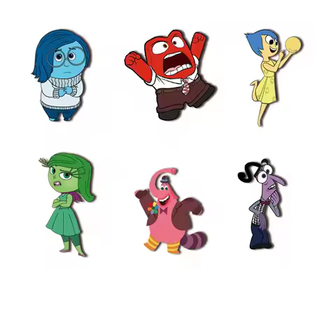 Inside Out Brooches Accessories Acrylic Cute Inside Out Pin Backpack Badge For Kids Adults Children