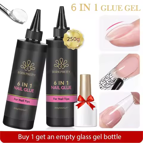 BORN PRETTY 250g 6 in 1 Gel Nail Polish Multi Functional Nail Tips Glue Reinforcement Nails Super Ba