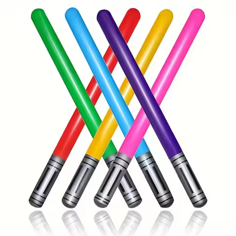 6pcs Inflatable Colorful Swords Creative Party Supplies for Fun Themed Party Inflatable Sticks Battl