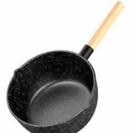 PANCI SUSU MARBLE ANTI LENGKET 20 CM GAGANG KAYU / PAMCI REBUS MIE TEFLON MASAK AIR
