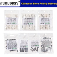 0201 0402 0603 0805 1206 1% 5% SMD Resistor Assorted Kit 1R-1M 10K 100K 1K 100R Resistance Set DIY