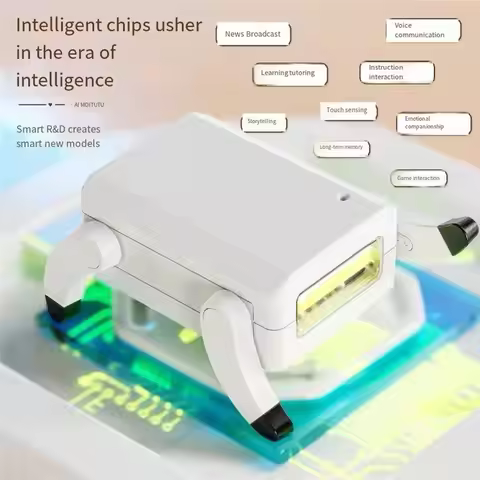 AI Doge Voice-Interactive Robot, Portable Mini Desktop Companion, Large Model Embedded Smart AI Robo