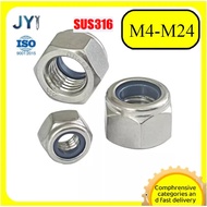 A4 Lock Nut, Hexagon Anti-Loose Nut 316 Stainless Steel Thickened Anti-Loose Nut M4-M24【SZ-JY888】gd