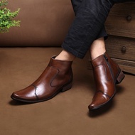 Winter Men's Chelsea Boots - Leather Pointed Toe