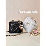 Classic style 24a Enamel Buckle Small Box Chain Bag Sheepskin Box Bag Sheepskin Chain Crossbody Bag 