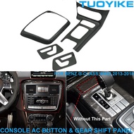 Car Real Carbon Fiber Console Central Gear Shift Panel AC Switch Button Frame Trim For Mercedes-Benz