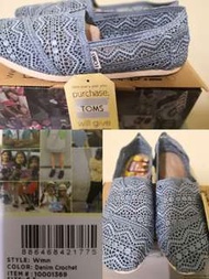 TOMS 鏤空鉤花花朵蕾絲休閒帆布鞋