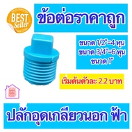 PVC ปลั๊กอุดเกลียวนอก มีขนาด 1/2"=4 หุน 3/4"=6 หุน และ 1 นิ้ว ใช้ได้งานประปาและงานเกษตร สินค้าดีราคา