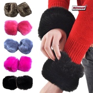 ROWAN1 Faux Fur Wrist Cuffs Women's Fashion for Wool Coat & Jackets Clothing Accessories Arm Warmer