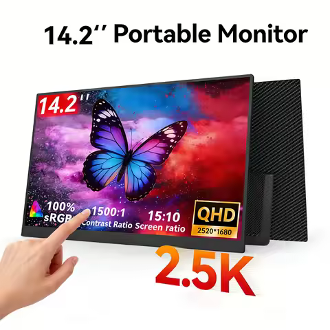 14.2'' Portable Touch Monitor Screen 2.5K 100% sRGB Gaming QHD Monitor USB-C Mini-HDMI External Seco