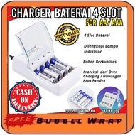 Charger Baterai USB Plug 4 slot for AA/AAA / Charger Baterai AA Senter Ergenizer / Cas Casan Carge B