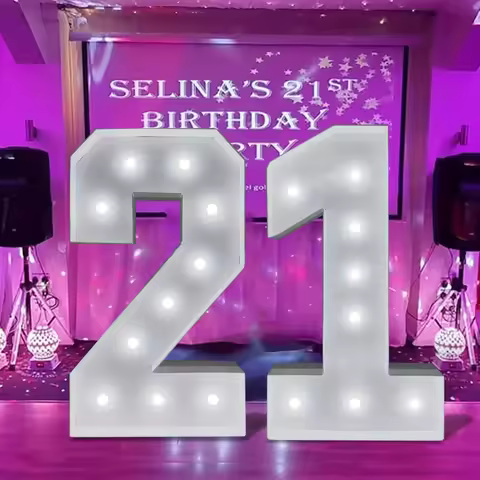 1Pc 91.5cm/36inch Light Up Digital Marquee Frame White Lights KT Board Number 0-9 Plug-in KT Board W