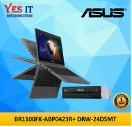 ASUS BR1100FK-ABP0423R 11.6" LAPTOP (Celeron N45004GB128GB SSD Intel UHDW10 Pro 1YW) + DRW-24D5MT
