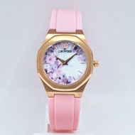 J.Bovier Swiss Movement Silicone & Leather Strap Quartz Women Watch [Free Gift] B28-22211-RGPCP