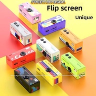 FREEYIO785BH Keychain Thumb Camera, Flip Screen Retro Digital Camera, with Video Recording Mini Bag 