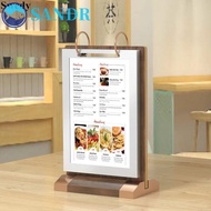 SANDR Ads Display Stand, Label Holder Wooden Holder Menu Card Holder, Multipurpose Loose leaf Aon-sl