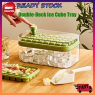SG [READY STOCK] Stackable Ice Cube Tray Ice Maker Ice Cube Mold Ice Storage Box with Lid Ice Mold Box