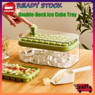 SG [READY STOCK] Stackable Ice Cube Tray Ice Maker Ice Cube Mold Ice Storage Box with Lid Ice Mold B