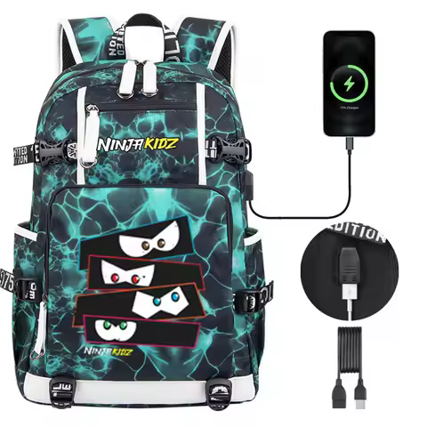 NinjaKidz Kids Backpack Boy Girl school bag Cartoon Ninja Kidz large capacity school backpack Fashio