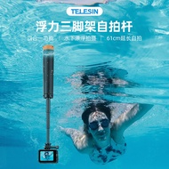 TELESIN Serasi dengan GoPro Buoyancy Tripod Selfie Stick DJI Action 4 Buoyancy Stick Ace Pro 2