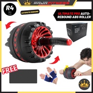 [RAJA FITNESS] R4 AB Roller Fitness Machine Automatic Rebound Silent Six Pack Abdominal Exercise Spo