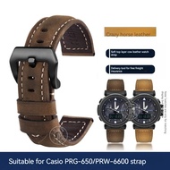 Frosted Cowhide Italian Leather Watchband for Casio GA2000 PRG-600 PRW-6600 PRG-650 Series Men Sport
