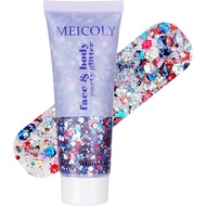 MEICOLY Red White and Blue Body Glitter,4th of July Accessories Hair Glitter for Kids,4th of July Ou