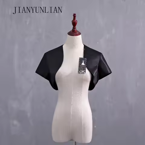 Customized Soft Satin Bolero Shrug Jacket Stole Wrap Shawl Tippet Short Sleeves Wedding Bolero for W