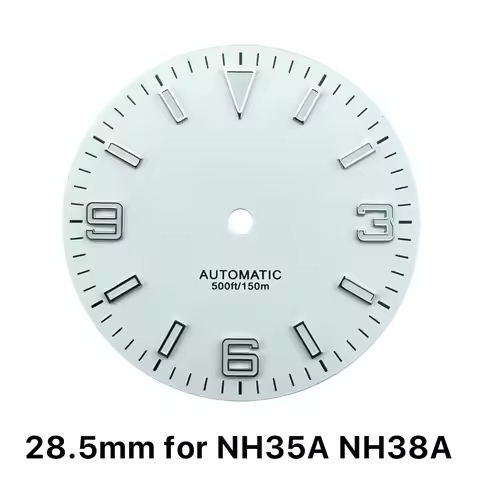 BGW9 Lume 28.5mm Watch Dials Compatible with NH35 NH38 Movement No Date Black White Explore