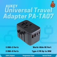 Aukey Universal Travel Adapter Type C 35W 4 In 1 EU US UK PA-TA07