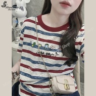 Lightweight and Cool Paper T-Shirt with Small Flower Print Mark THE ONE QC Minxu Shop CK88
