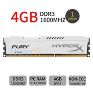 Hyperx Fury 4gb Ddr 3 1600 Mhz Pc 3-12800 Cl 11 Dimm 1 . 5 V เดสก์ท็อป Ram Pc Ram Ad34
