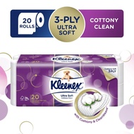 KLEENEX Ultra Soft Toilet Tissue Paper /Tissue Cottony Clean 20 Rolls x 200 sheets [3-PLY]