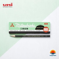 uni Mitsubishi 9800 Office Pencil 2H/H/F/HB/B/2B/12pc/Hexagonal Cedar/Smooth Lead/Japan