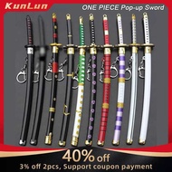 22 Cm ONE PIECE Pop-Up Sword Keychain Metal Model Zoro Figure Katana Enma Samurai Haramaki