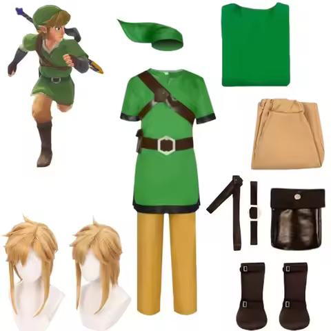HAni 2025 Link Cosplay Costume Game Green Uniform Pants Waist Accessories Halloween Christmas Carniv