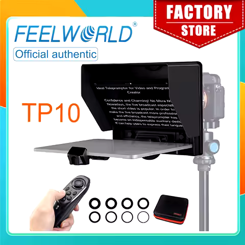 FEELWORLD Teleprompter TP10 for iPad Tablet DSLR Camera Amp Smartphone Shooting APP Compatible with 