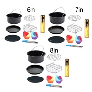 13 Pieces Air Fryer Accessories Set Heat Insulation Non Stick Air Fryer Parts Pizza Pan For Household Cooking Baking Q Kitchen