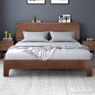 Wumu Bed Household Real Bedroom 1.5m Double Bed 1.8m Thick Single Bed 1.2m Thick Walnut Storage K7CR