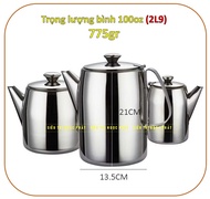 [LOẠI DÀY] CA ĐÁNH SỮA ẤM TRÀ CA ĐỰNG NƯỚC INOX BÓNG CAO CẤP (DÀY NẶNG TAY) - CÓ NẮP ĐẬY (1.4L 2.1L 