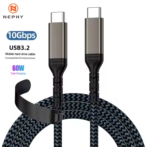 PD 60W USB 3.2 Type C To C Fast charge Cable For iPhone 16 15 Samsung Vivo Phone Laptop Macbook iPad