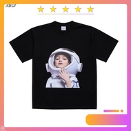 [ONLY 1 DAY] ADLV Baby Face Black Astronaut Black ADLV Round Neck Short-sleeved T-shirt