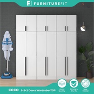 FurnitureFit 6X8FT_4X8FT WARDROBE 2+2+2 DOORS WARDROBE WITH SHELF / almari baju /kabinet baju / alma