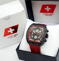 Jam Tangan Formal Pria SWISS ARMY ORIGINAL Crono dan Tanggal Aktif Tahan Air Tali Karet JTW00015