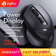 Inphic DR01 Bluetooth Mouse Rechargeable 2.4G + BT5.0/4.0 Tri-mode 2400dpi Silent Ergonomic Wireless