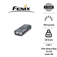 FENIX E06R 700 lumen keychain flashlight with integrated UV and red laser, integrated RGB led with m