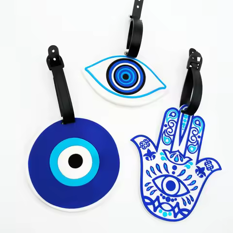 1pcs/3pcs Blue Independence Day style luggage tags, hanging tags, airport anti loss ID tags, essenti