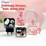 (Allthebest) SAMSUNG 25W Charger Protector Set of 5 Items 1A Charger Cable Protector