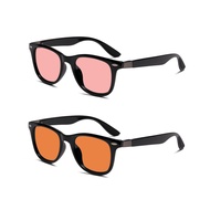 FL-41 Rose & FL-60 Wayfarer Blue Light Glasses for Migraine Light Sensitivity, Fluorescent LED Light